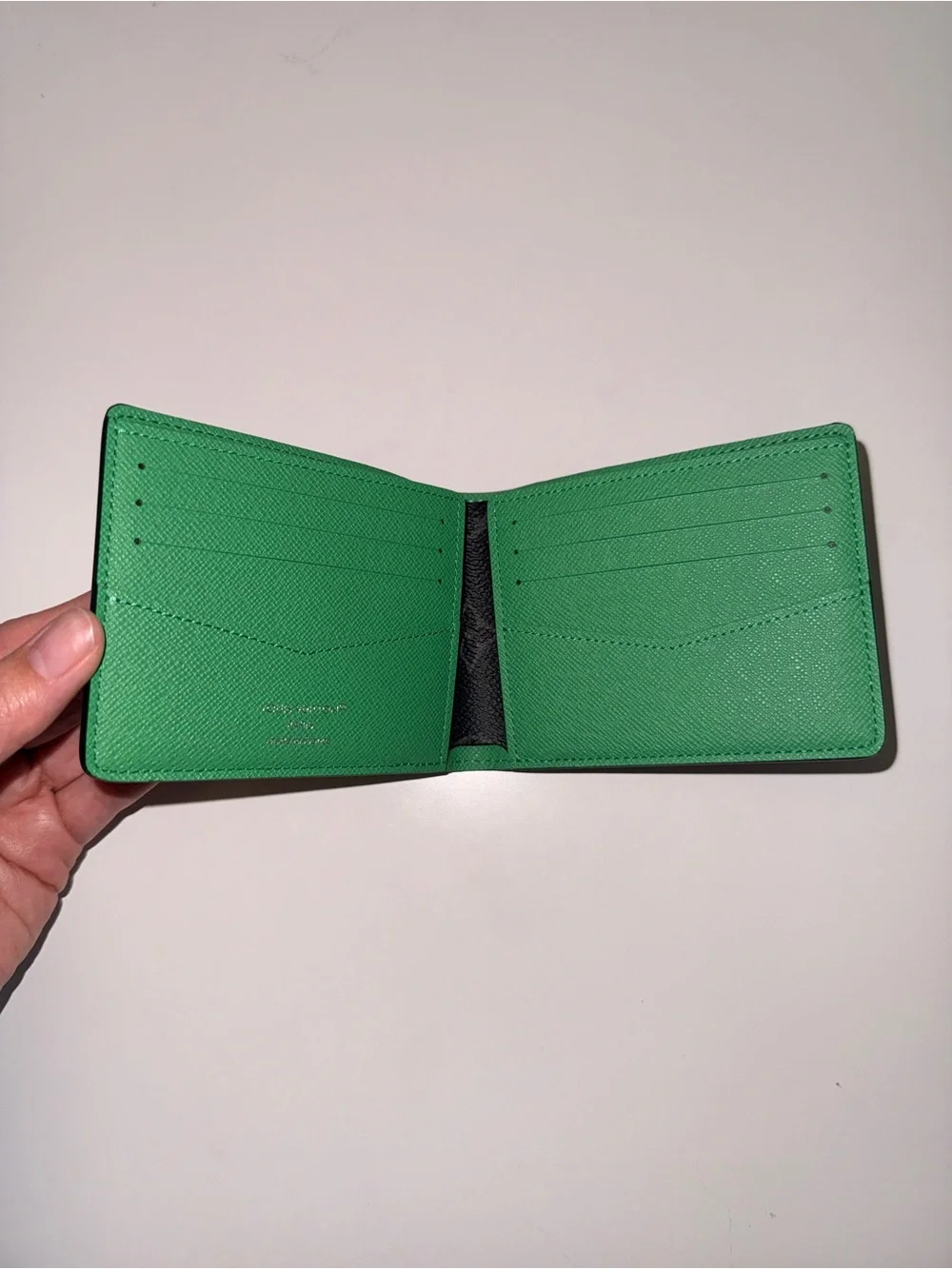 Louis Vuitton Slender Wallet with Green Accent